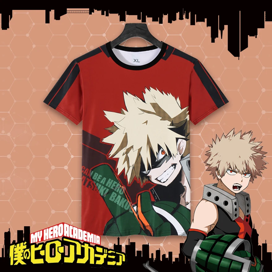 

New Anime Boku no hero academia T-shirt My Hero Academia T shirt Hero Cosplay Tops Casual Printing Tees