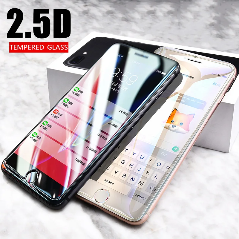 

0.3mm 2.5D Tempered Glass For iphone 7 8 6 6s PLus X Xr 9H Premium Protective Glass For iphone X Xr Xs Max Screen Protector Film