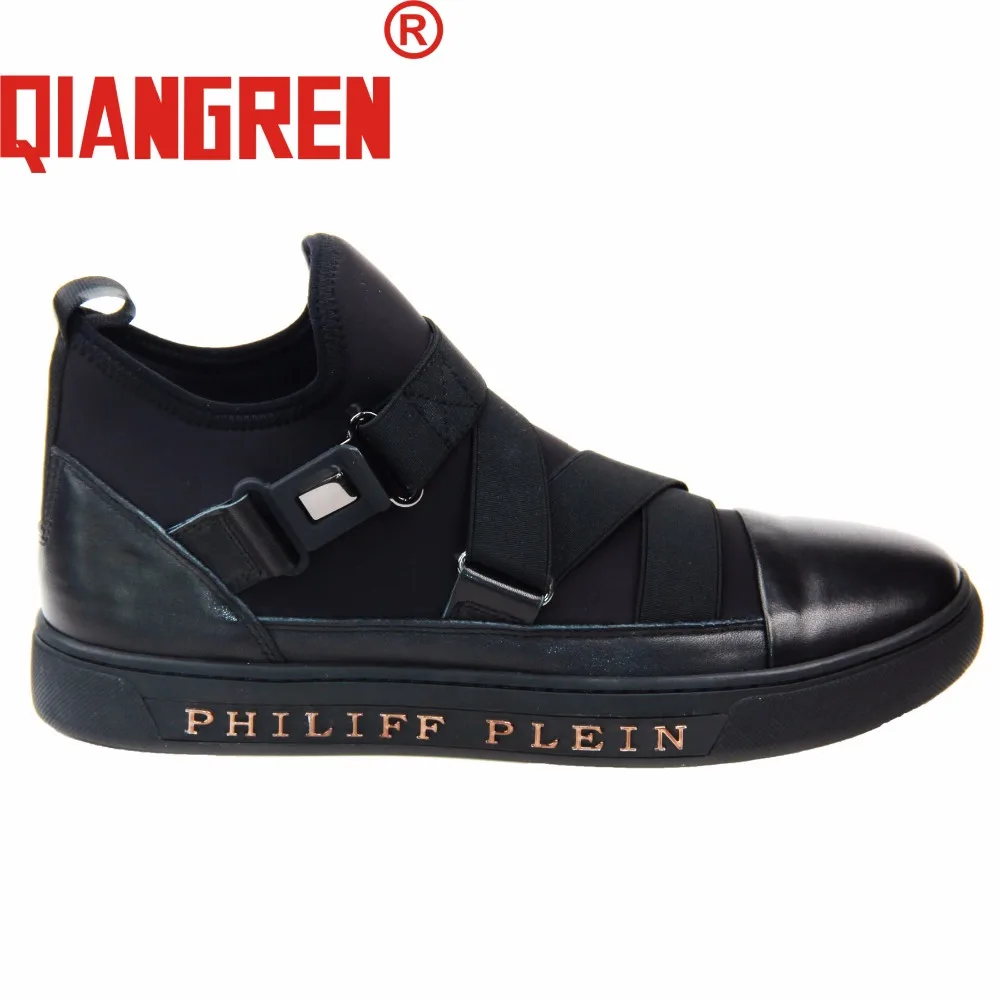 

QIANGREN High-grade Military Quality Men's Casual Genuine Leather Canvas Shoes Flats Tenis Masculina Adulto Zapatillas Hombre