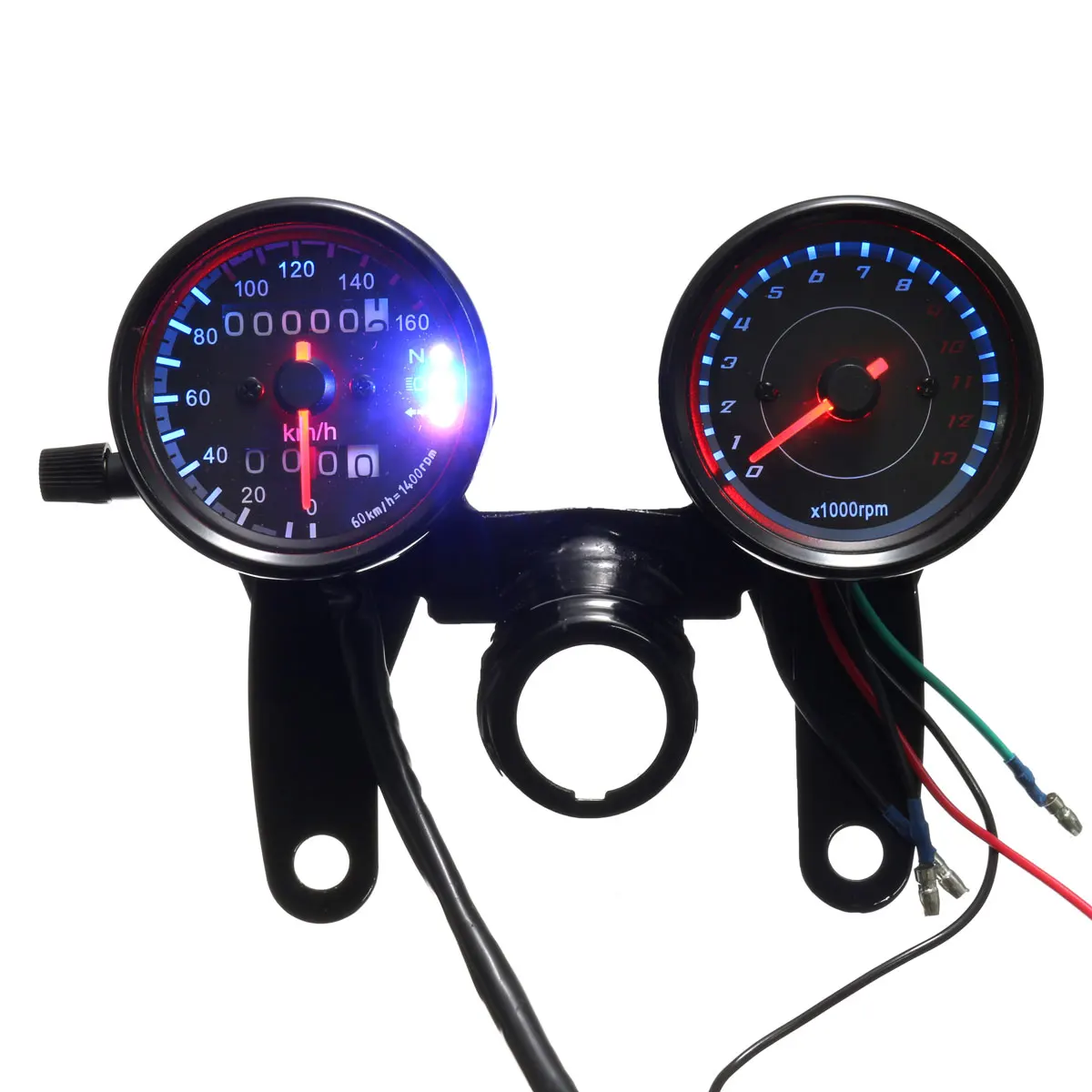Universal Motorcycle Bike LED Backlight Tachometer Tacho Gauge Odometer