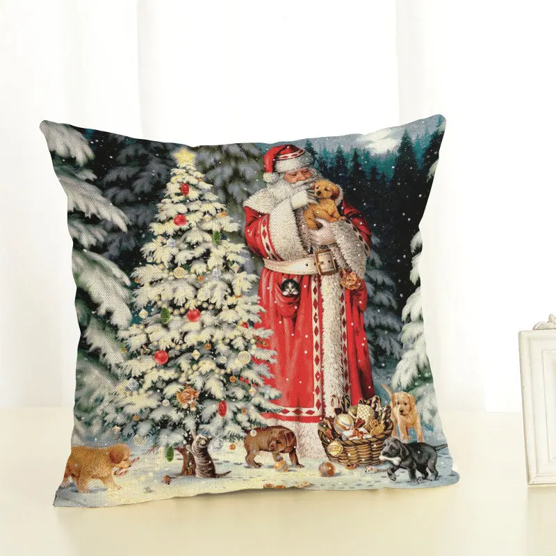 New Year Christmas Decorations For Home Christmas Ornaments Navidad Frozen Party Decorative Wholesale Cushion Cover