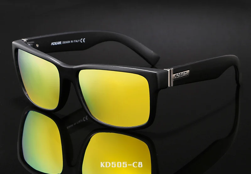 KDEAM фотохромные поляризованные солнцезащитные очки мужские спортивные очки металлические шарниры женские солнцезащитные очки светоотражающее покрытие с Чехол KD505 - Цвет линз: C8