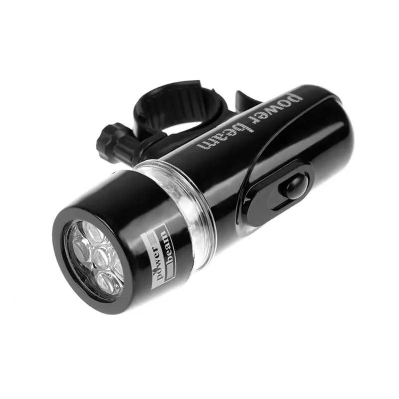 Cheap 1pc 5 LED Power Beam Bike Front Light Head Light Torch Flashlight Bicyle Front Headlight Power By 4*AAA Battery High Quality 1
