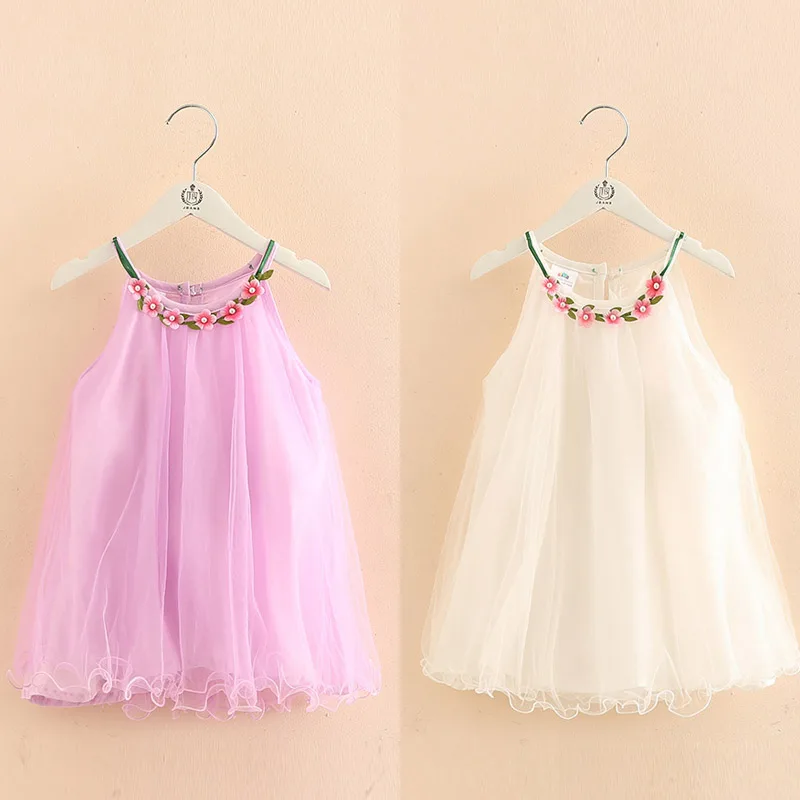 

Baby Flower Collar Dress 2018 Summer New Girl Kid Children's Sleeveless girl dress