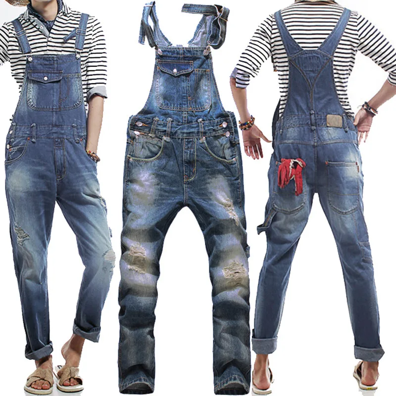 Monos Delgados De Estilo Coreano Para Hombre Tirantes De Vaqueros