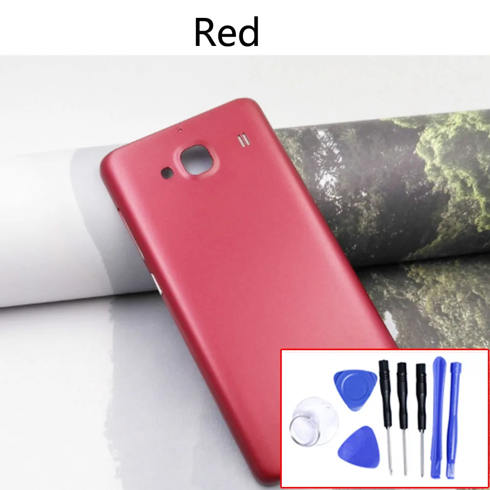 Пластиковая Задняя крышка для Xiaomi Redmi 2 hongmi 2, задняя крышка, чехол для батареи, Корпус Корпуса, крышка для Redmi 2S - Цвет: Red-With tool