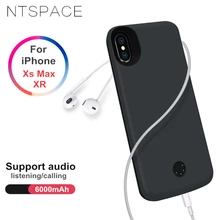 NTSPACE 6000 мАч чехол для батареи для iPhone XR Xs Max power Case Внешний блок питания задняя крышка для зарядного устройства с аудио