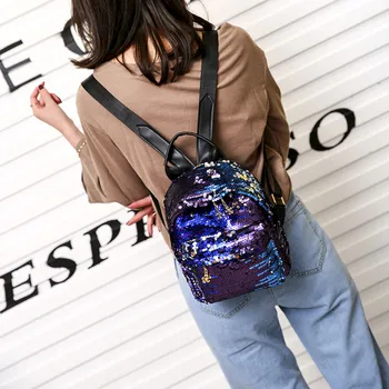 

Women's Bag Shinning Glitter Bling Backpack Preppy Style Sequins Travel Satchel mochila mujer school bags for teenage girls