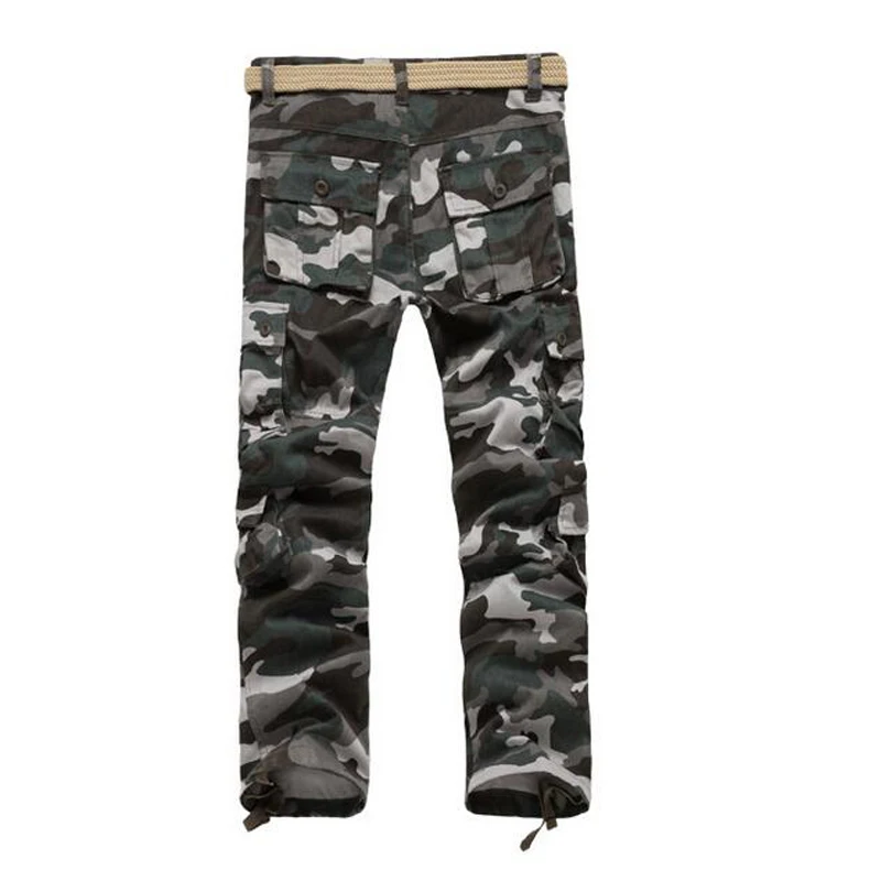  Mens Straight Camouflage Cargo Pants Military Casual Loose Army Pants Brand Washed Trousers Pantalo