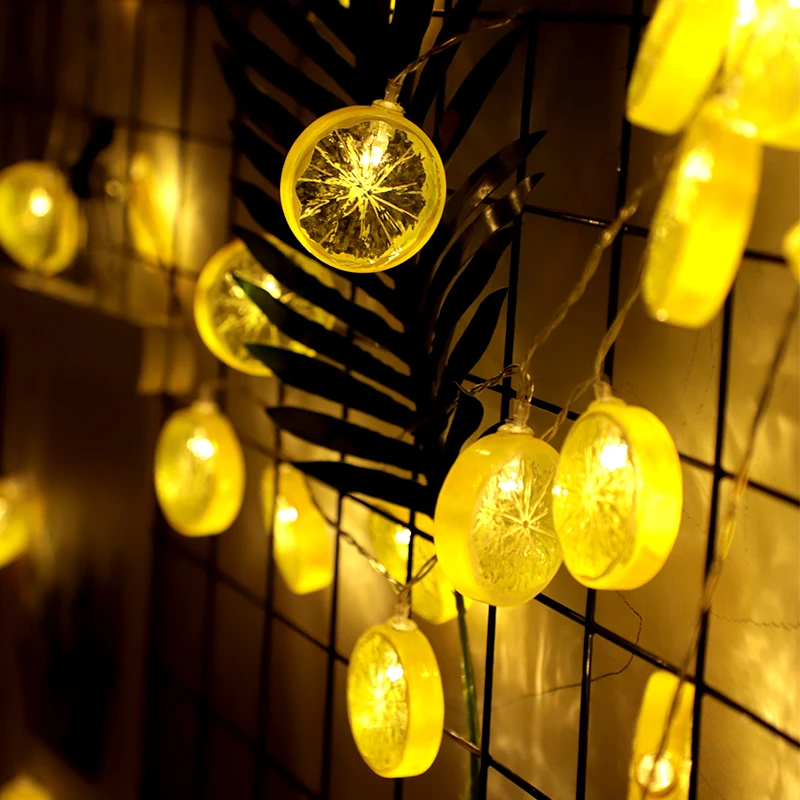 

Fresh fruit LED night lights string battery plug flashing light lemon romantic room decorated with Christmas lights ZA1129019