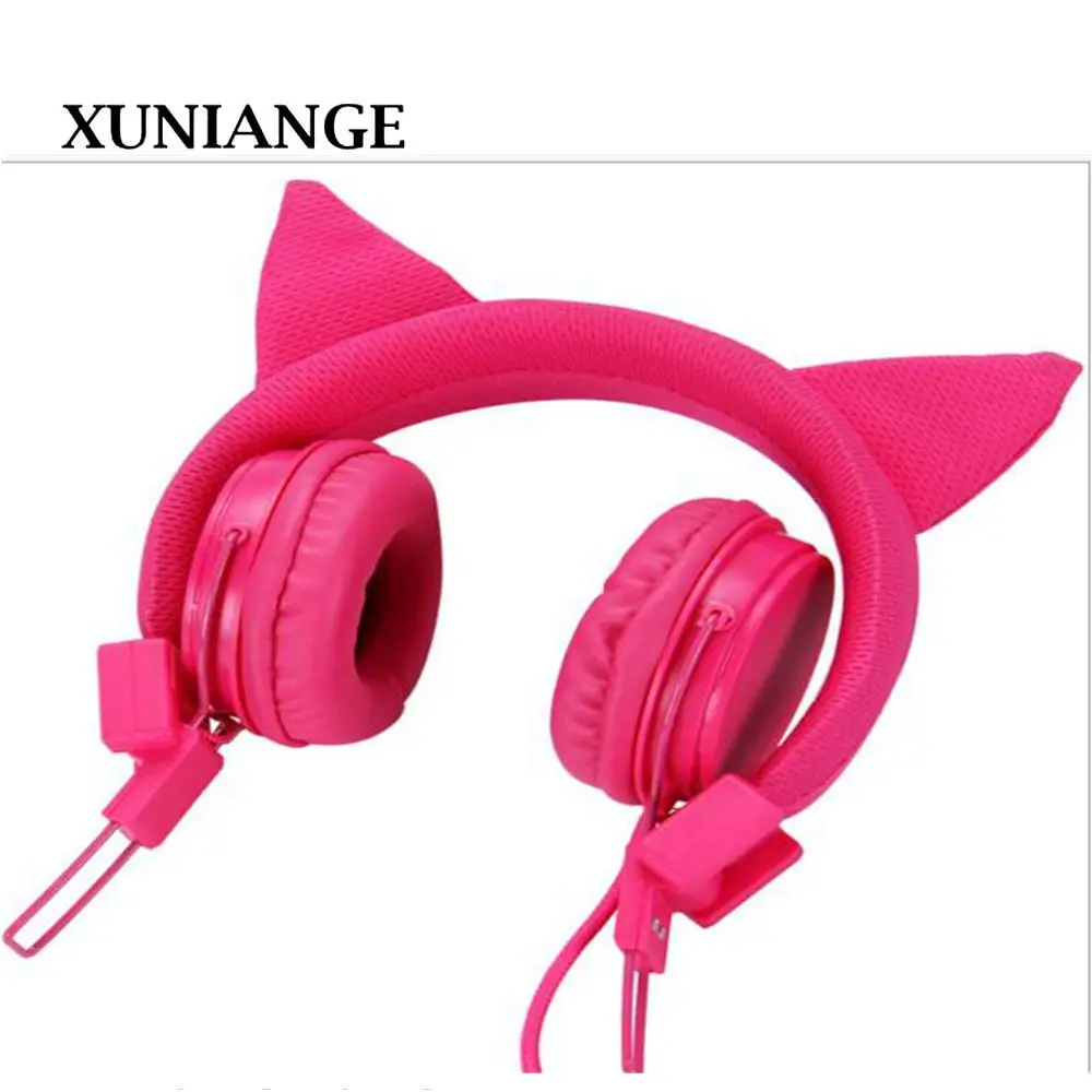

XUNIANG new head-mounted mobile phone line headset Personalized cat ear computer headset Gift headphones