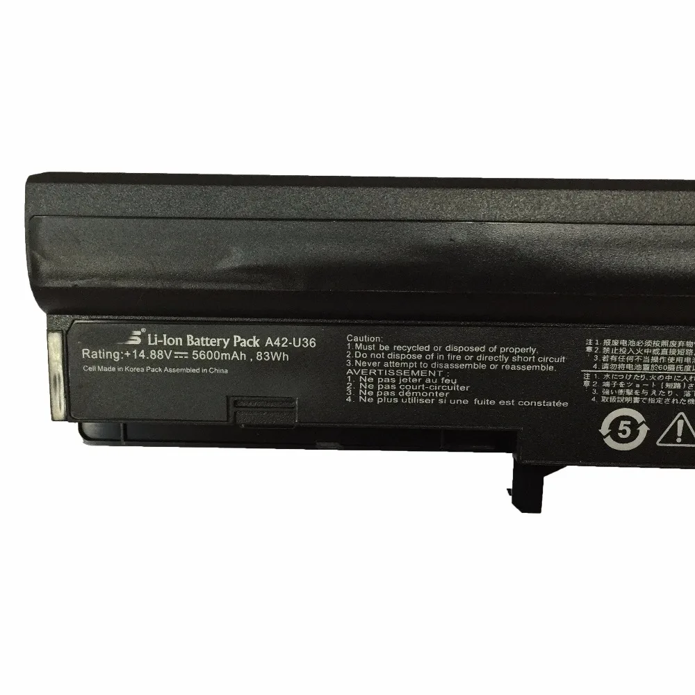 14,88 V 83WH 5600 мАч A42-U36 Аккумулятор для ноутбука ASUS A41-U36 U32 U32U U36 U36J U36JC U36S U36SD U36SG U44 U44S U82 U84