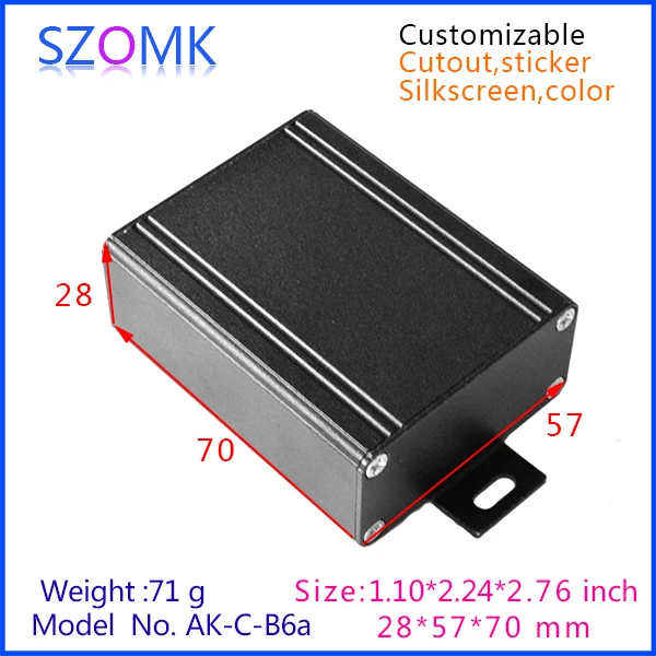 

4 pieces, szomk electrical aluminum extrusion junction housing 28*57*70mm wall mounting aluminum amplifier outlet enclosure