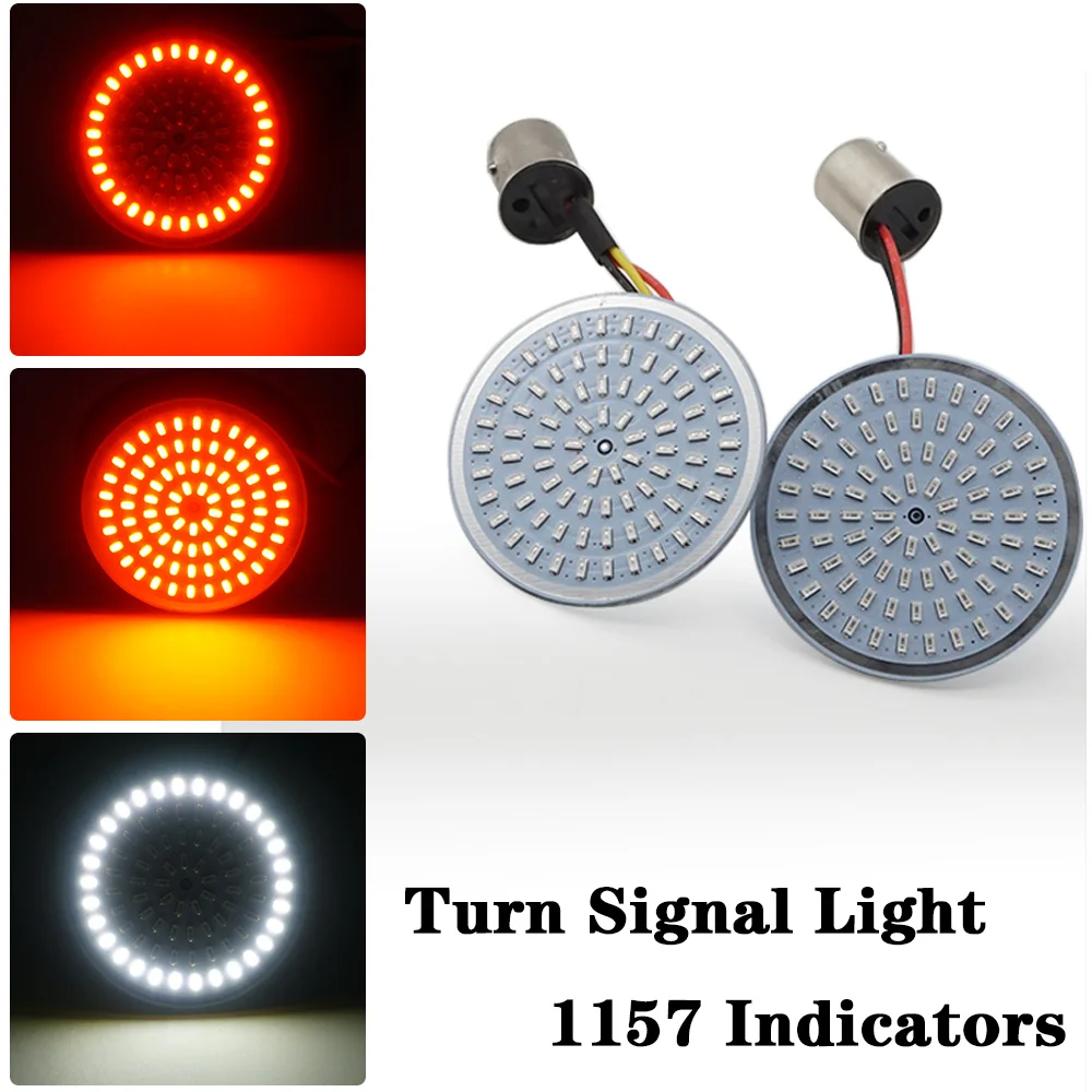 Мотоцикл Пуля указатель поворота светильник 1156 1157 Белый/Желтый СВЕТОДИОДНЫЙ вставки светильник для Moto Harley Sportster Dyna FLSTF