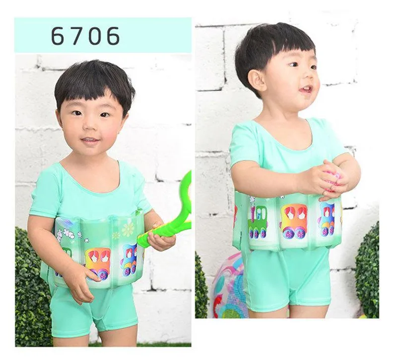 2017 Brand New Quick-drying Kids Buoyant Swimsuit Baby Boy& Baby Girls Siamese Floating Body Swimsuit Removable Float Swimwear15
