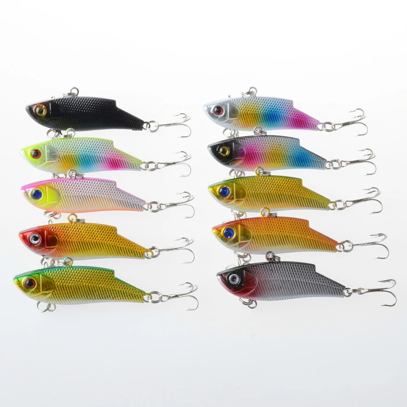 

10Pcs/Lot 5.5cm/10g New Arrival VIB Vibrate Fish Fishing Lure Baits Wobblers Crankbait Artificial Isca With 2 Treble Hooks