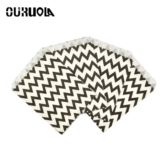 Chevron Black Oil Favor Bags Polka Dots Gold Candy Wedding Chevron Black Oil Favor Bags Polka Dots Gold Candy Wedding Favors Goody
