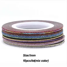  30 Rolls Gold/Silver Glitter Nail Art Striping Tape Line Sticker On Nails Art Decoration Multicolor Shining DIY Nail Tips 1mm/2m 