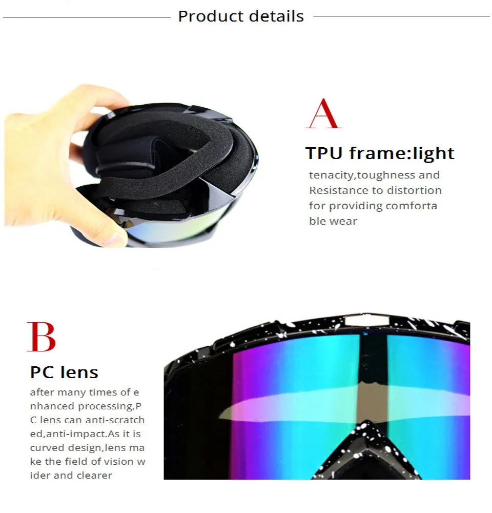 outdoor ski ridding goggles snowmobile windproof Dustproof men eyewear Motorcycle windproof Men (5)