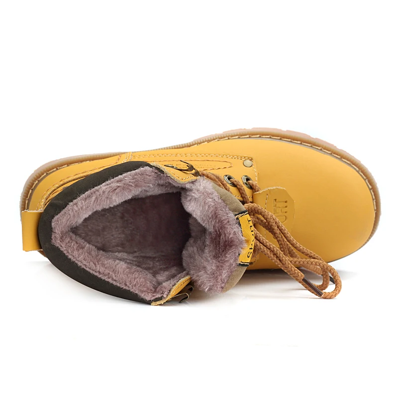Men's Winter Snow Boots With Fur Rubber Ankle Boots Cow Split Leather Shoes High Quality Men Outdoor Work Shoe Plus Size 46 safety shoes men shoes