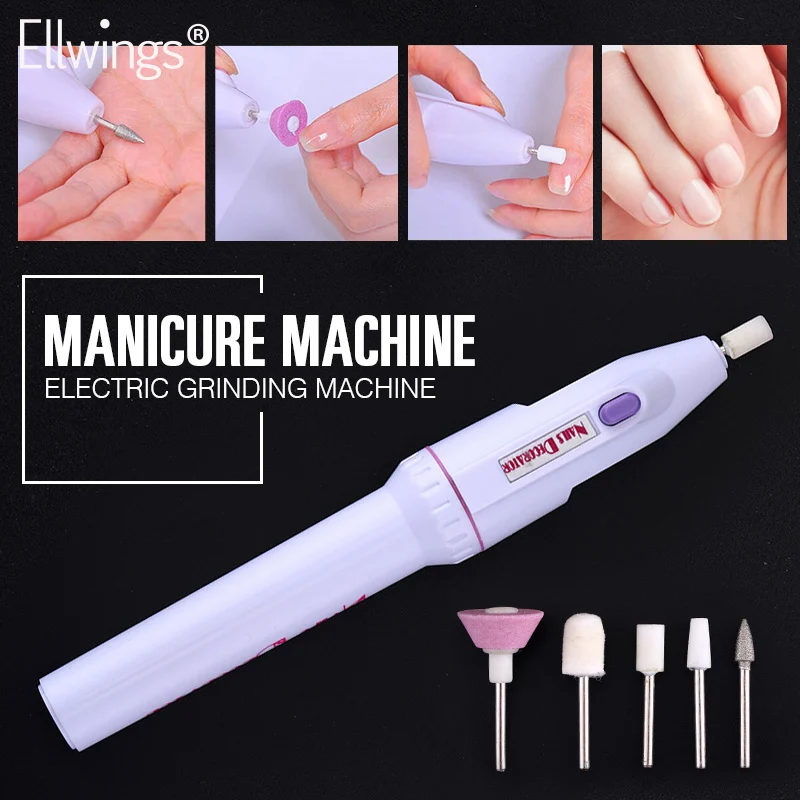 Ellwings Portable 5 In1 Electric Nail Drill Set Pedicure Manicure