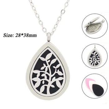 

Chain as gift! 316 stainless steel magnetic essentil oil diffuser locket necklace perfume locket necklace