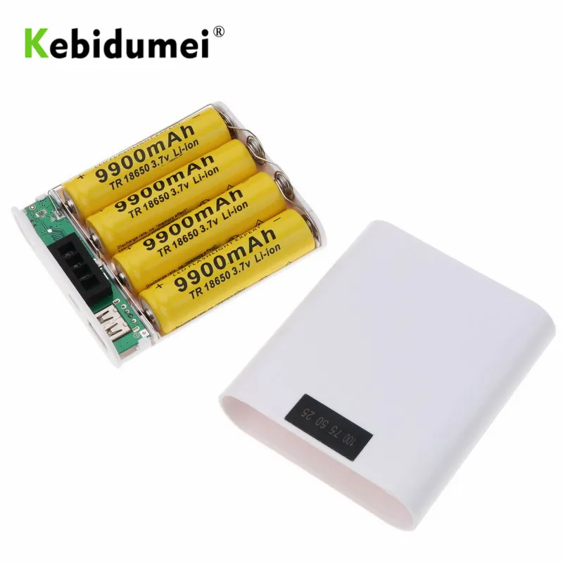 

kebidumei 1 PC Battery receive a case 5V 1.5A Power Bank Case Kit 4X 18650 battery holder DIY Box With Display for Smart phone