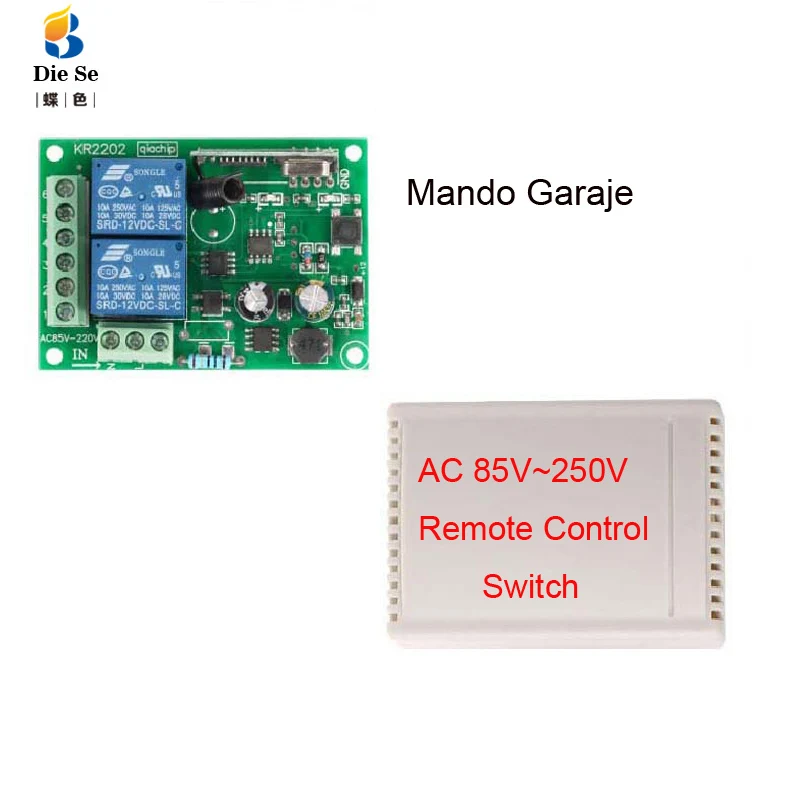 433Mhz Universal Wireless Remote Control RF Switch AC 220V Control Relay Receiver and Shell for gate opener 433Mhz Universal Wireless Remote Control RF Switch AC 220V Control Relay Receiver and Shell for gate opener