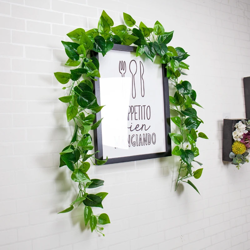 

artifical greens Wall decor Garland Green Leaves real touch Artificial Flowers Vine Rattan home Wedding Decor Foliage DIY Wreath