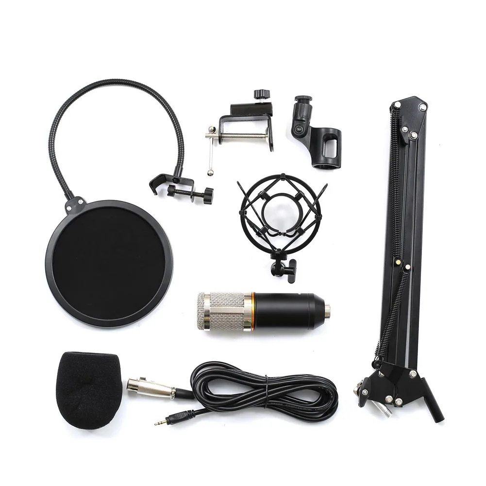 

Condenser Microphone Wired Scissor Arm Stand Metal Shock Mount Pop Filter Sound Recording For Chatting Singing XXM8