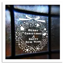 Новогоднее стекло ПВХ Наклейка на стену, рождественский подарок, снежинка колокольчик, дерево, наклейка для дома, Рождественский Декор, товары для дома