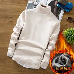Водолазка Одежда 2018 Классический простота пуловер свитер Для мужчин одноцветное одежда с длинным рукавом серый черный, белый цвет свитера