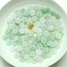 20 шт натуральный ледяной нефрит класса(жадеит) бусина Большой Подсолнух свободный кулон оптом