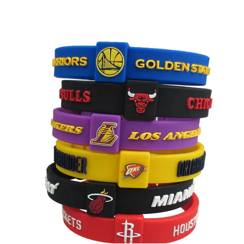 2018 Wholesale Favorite Basketball Team Sports Wristbands Silicone