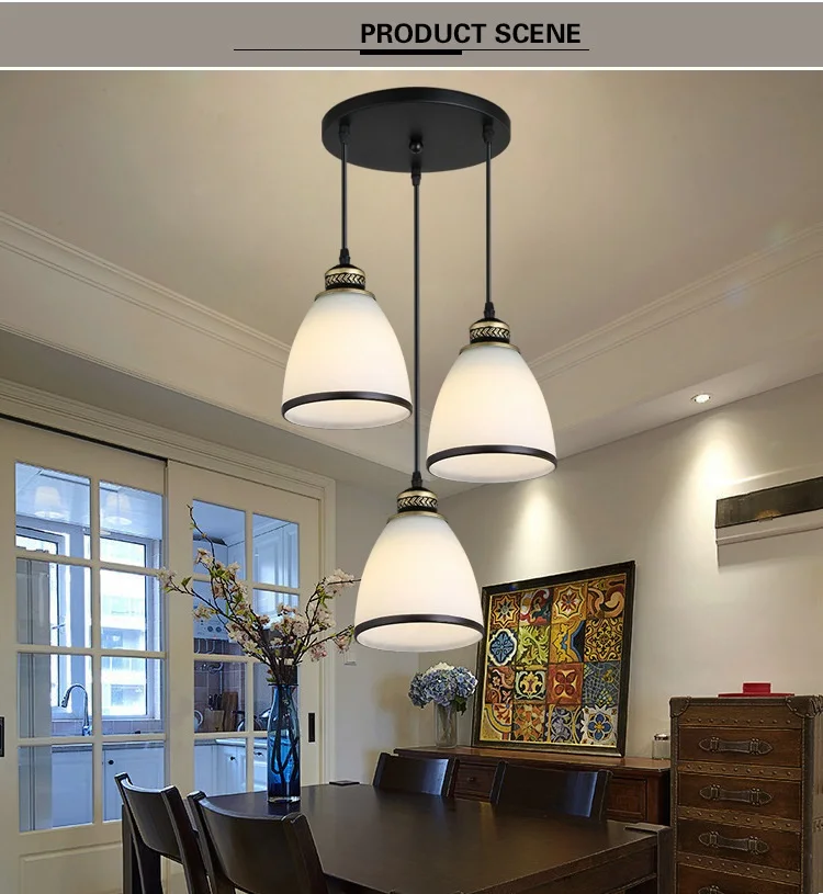  Modern Minimalist Set of 3 Kitchen Island Dining Room Glass Pendant Light (5)