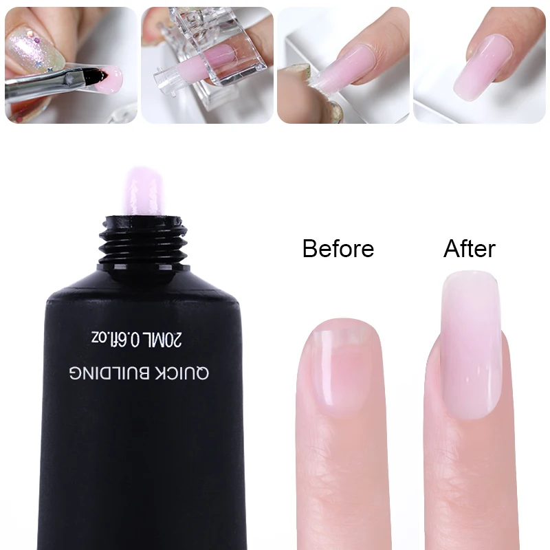 

LILYCUTE Nail Acrylic Poly UV Gel Pink White Clear Crystal Builder UV LED Gel Tips Enhancement Slip Solution Quick Extension Gel