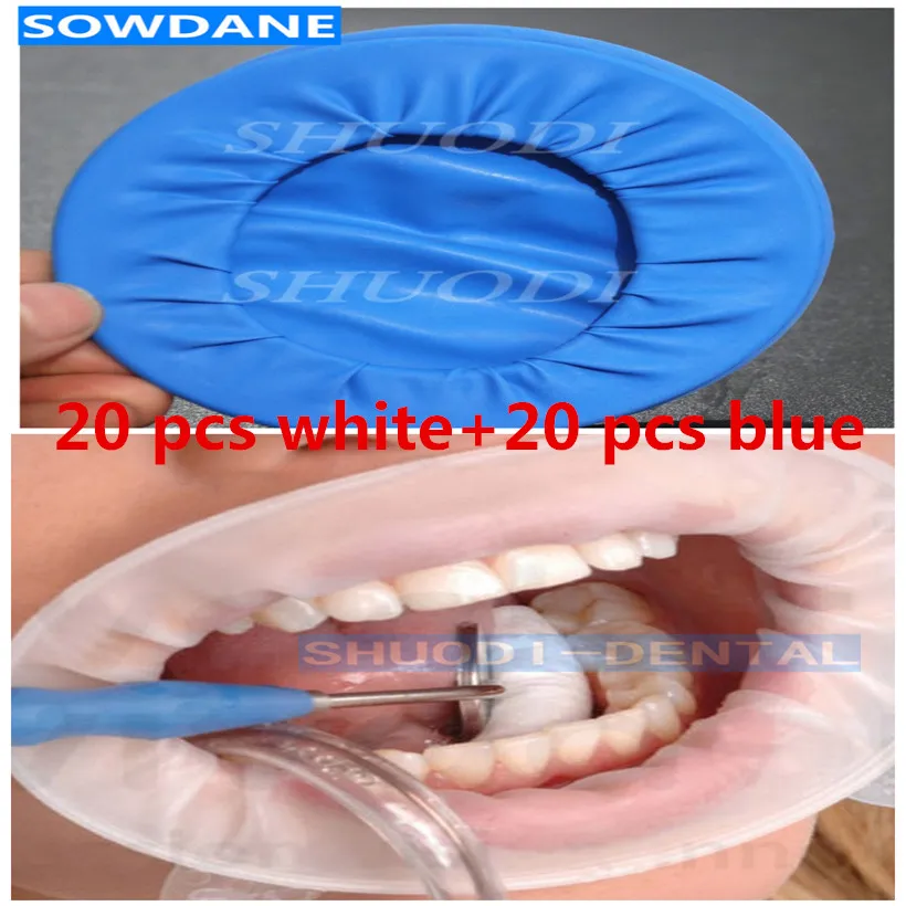 

40 pcs Dental Rubber dam Disposable Sterile Rubber Dam Cheek Retractor Opener white and Blue