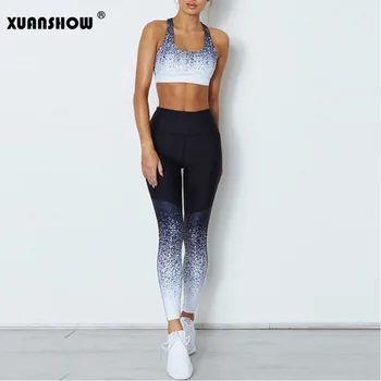 

XUANSHOW New Female Sets 2018 Fashion Crop Top Vests And Leggings Trousers 2 Piece Set Women's Tracksuits