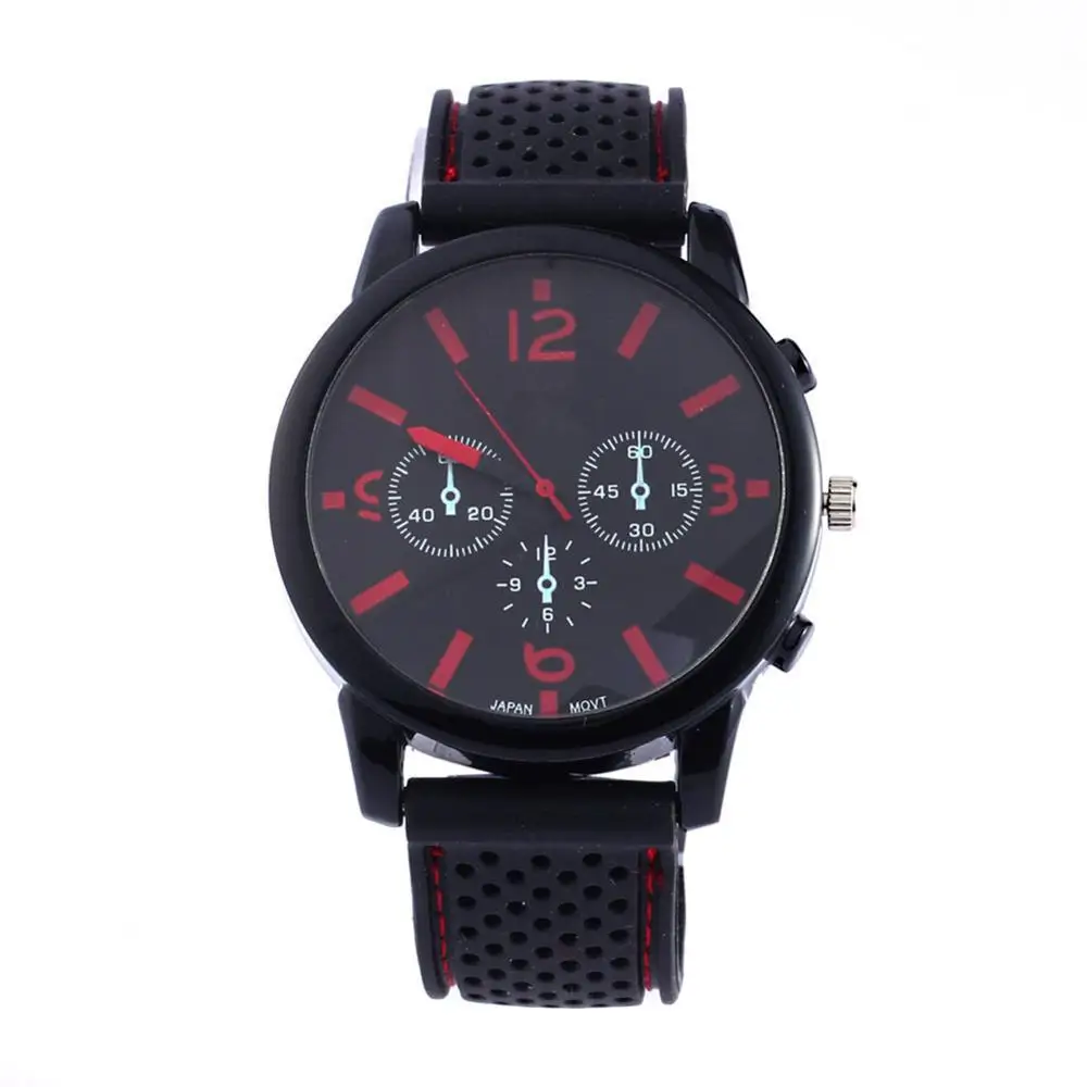 Повседневные брендовые часы, модные мужские военные кварцевые часы с силиконовым ремешком и большим циферблатом, мужские наручные часы TT@ 88 - Цвет: Красный