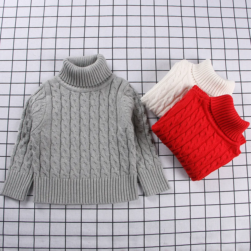 Детский вязаный пуловер г.; Зимний пуловер для мальчиков; свитер; Рождественские свитера для мальчиков и девочек; детская теплая верхняя одежда; свитер с высоким воротником