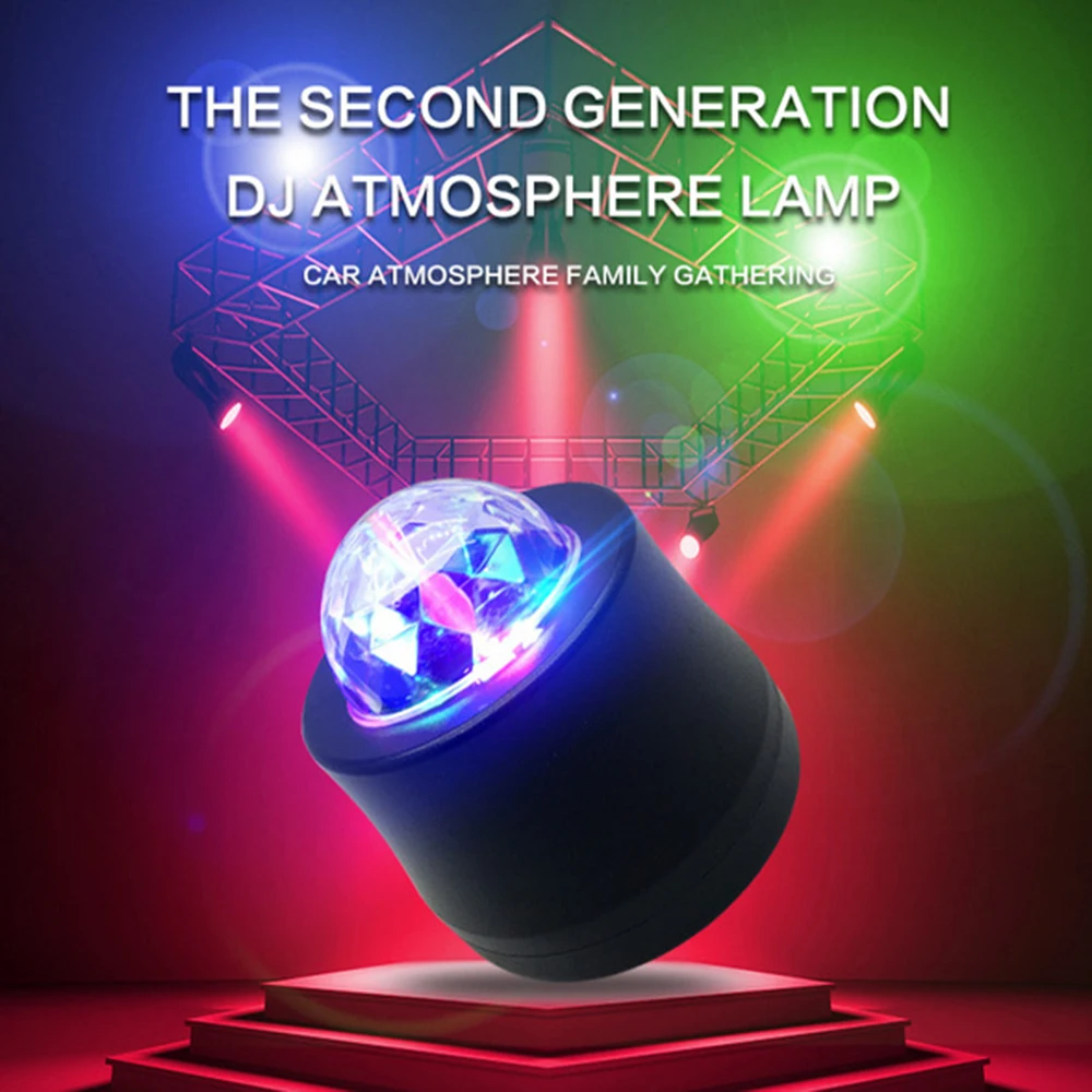 

Auto Universal 3/6 LED Car Magic Atmosphere Lamp RGB Color USB Socket LED Sound Music Active Flashing Car DJ Light 5V Light