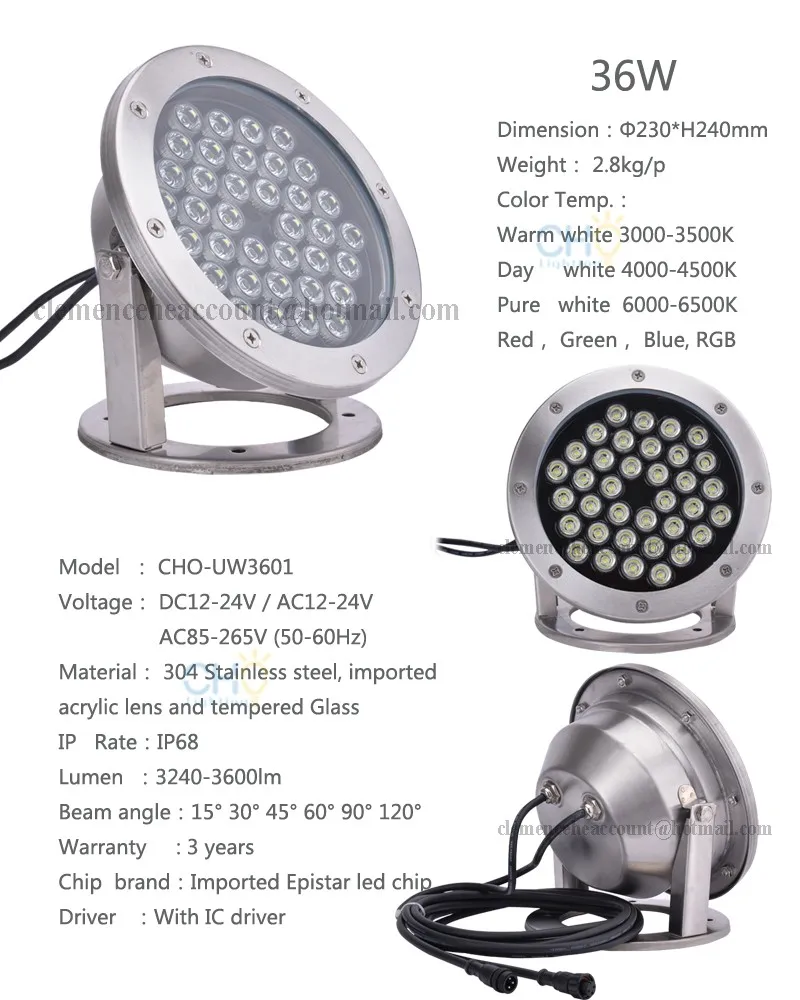 36w led underwater light clemence