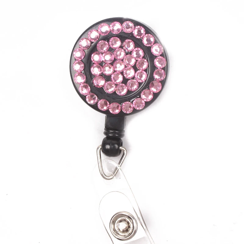 

1pc Nurse Badge Holder DIY Plastic Retractable ID Card Reel Pull Key Name Tag Office Cards Holders Round Translucent Offic Tools