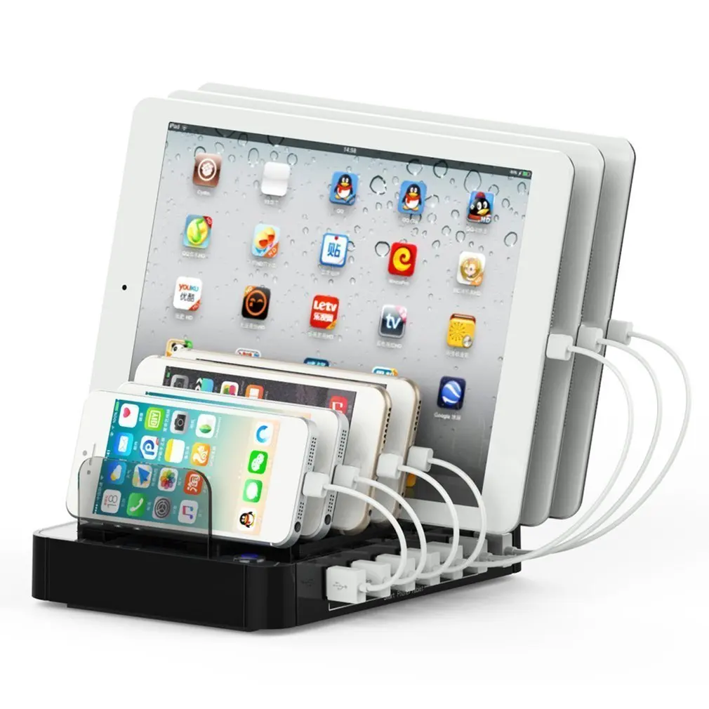 

S780 7 Ports USB Charging Station Wireless Fast Charge Dock Watch Stand Organizer for Mobile phone Smart Phones & Tablets