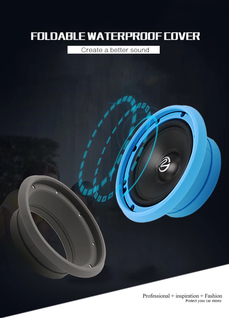 Quality 2pcs 6.5 Inch Soft Silicone Folding Car Speaker Waterproof