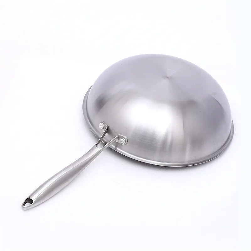 32 см нержавеющая сталь воки антипригарное без лампблэк покрытие с крышкой кухонная посуда использовать для индукционной плиты газ
