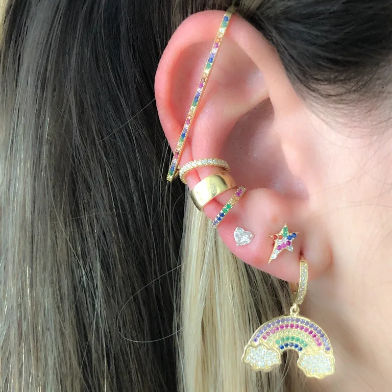 

2019 summer new arrived fashion gorgeous women jewelry micro pave colorful cz dangle drop earring