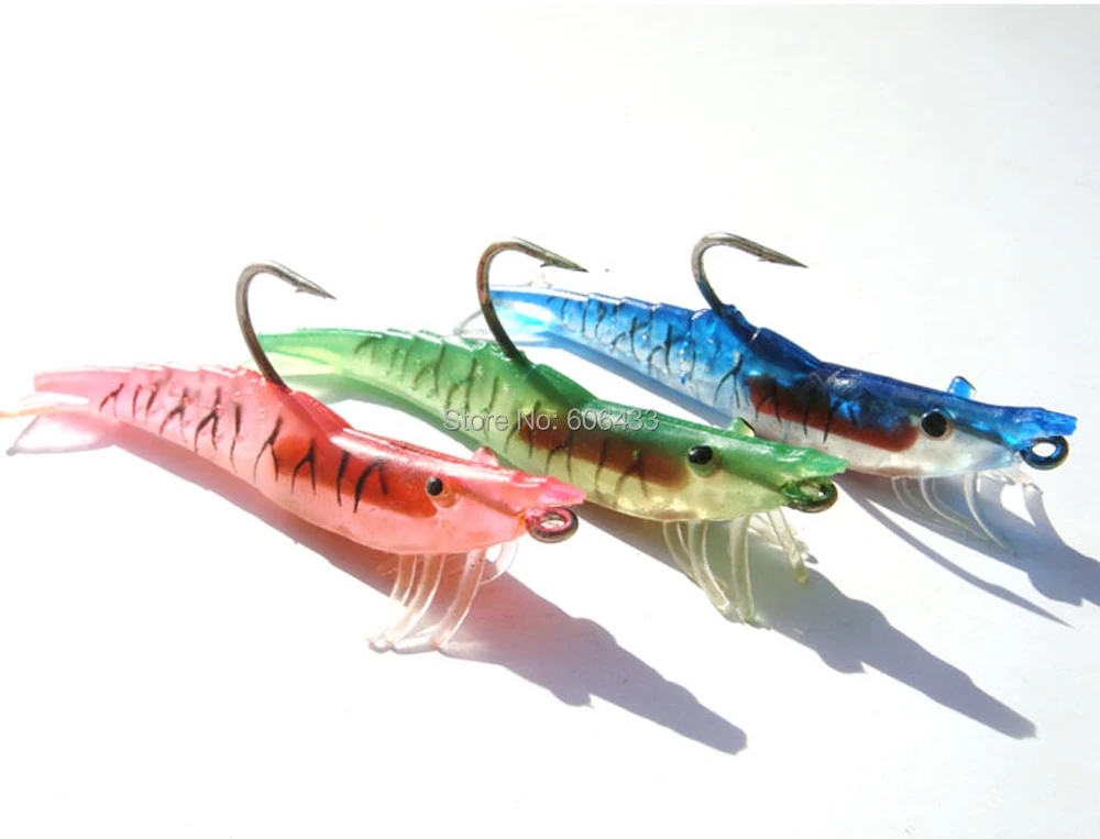 5PCS Fishing Shrimp lure Lures Squid bait hook Crankbaits 9cm Free