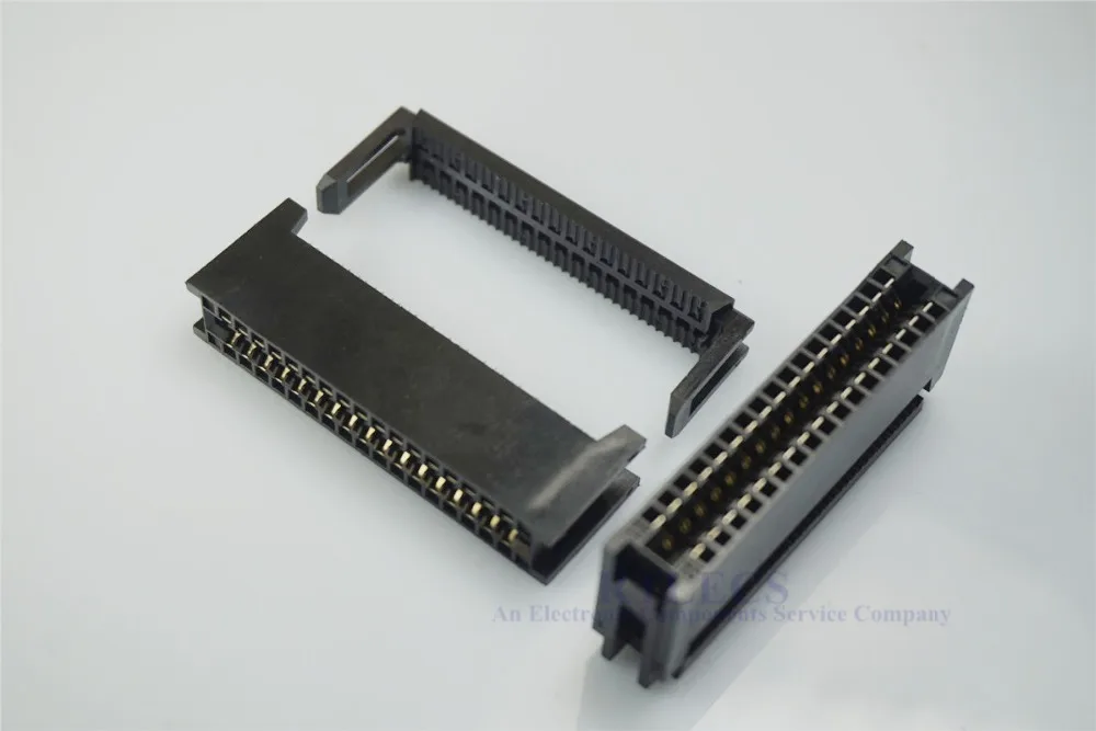 2 pcs IDC Type Card Edge Connector Slot 2.54 mm Pitch 10 14 16 20 24 26 30 34 40 50 60 64 Pin PCB Socket Flat Cable 1.27 mm