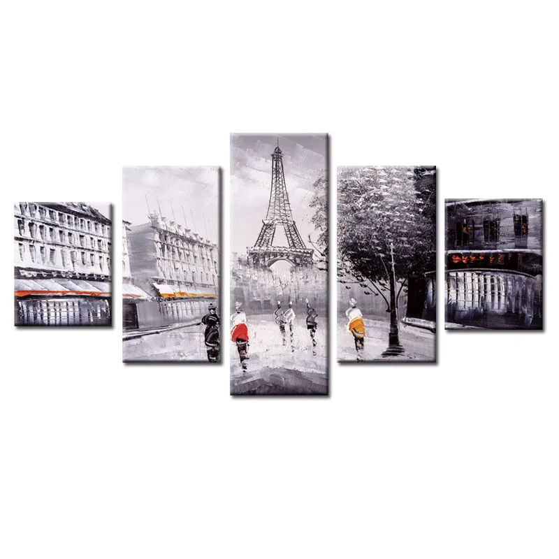 

5 Panels Abstract tower landscape Canvas Print Painting Modern Canvas Wall Art for Wall Picture Home Decor Artwork